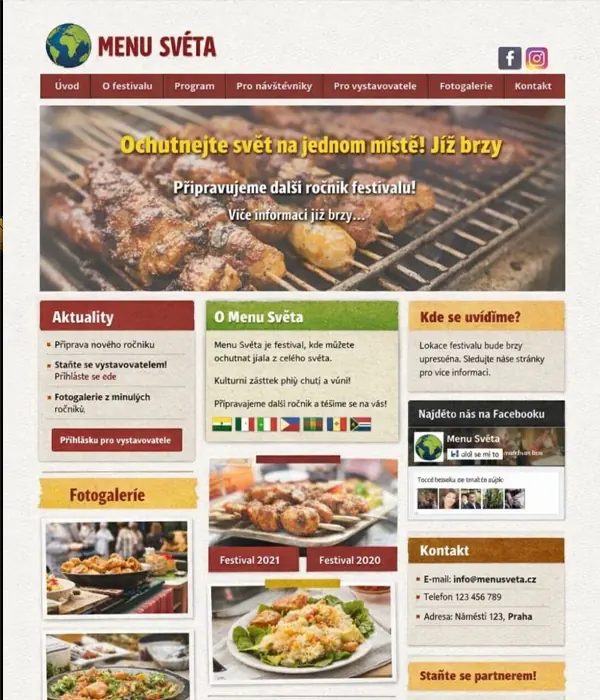 Původní prezentace projektu Menu světa