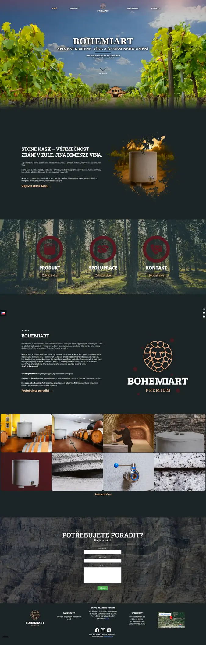 Ukázka webu Bohemiart