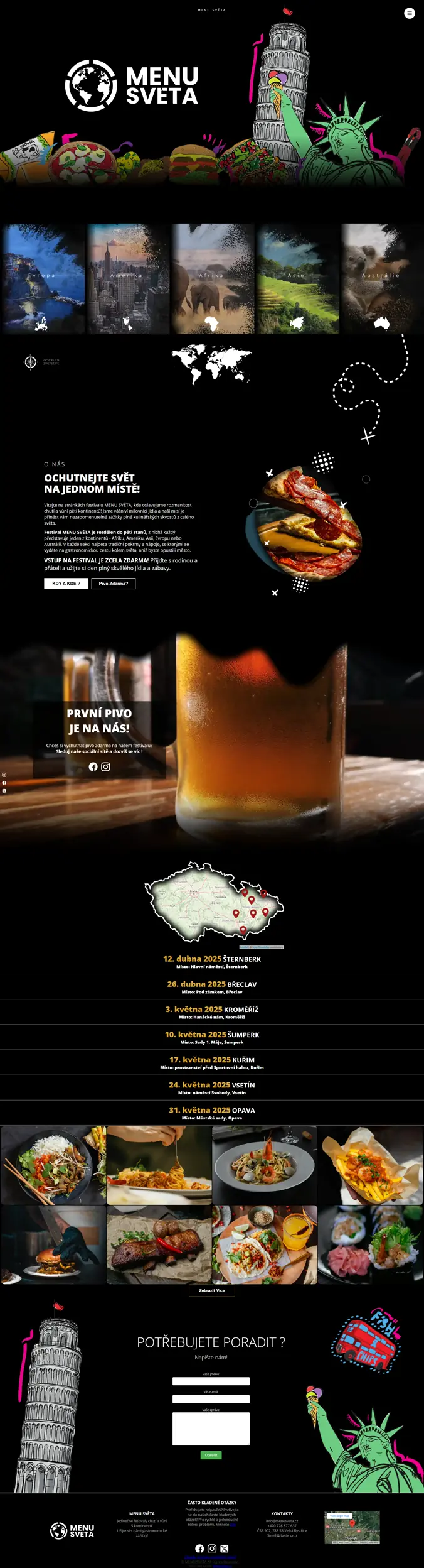 Ukázka webu Menu Světa
